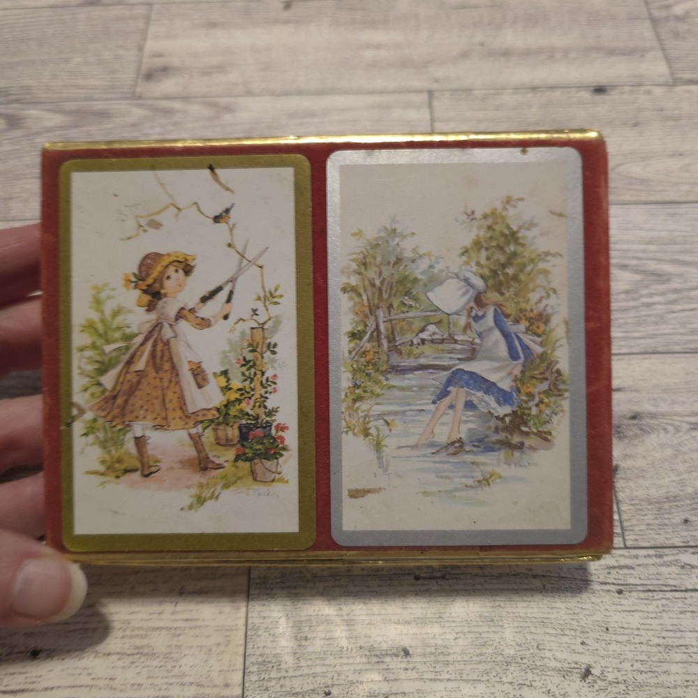Holly Hobbie Playing Cards 1970's Congress Brand 2 Sets Has Jokers